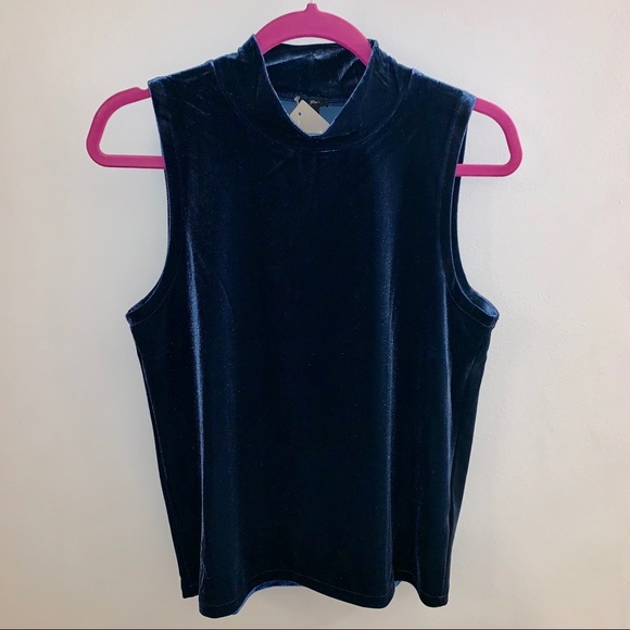 FINAL PRICE DROP! J.Crew Mock Neck Sleeveless Velvet Tank Top - Picture 5 of 7